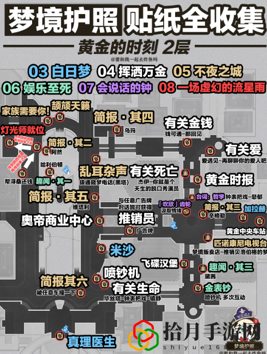 梦境护照白日梦贴纸全收集攻略 实用游戏设置优化建议