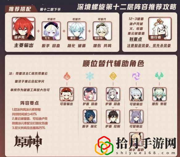 原神深境螺旋该怎么打？深境螺旋第11层第12层打法攻略