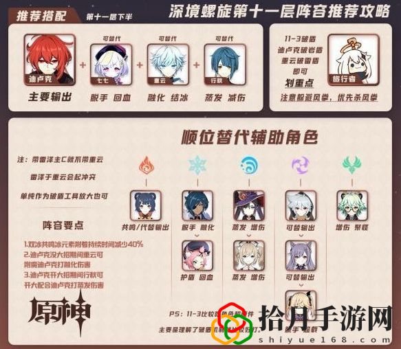 原神深境螺旋该怎么打？深境螺旋第11层第12层打法攻略